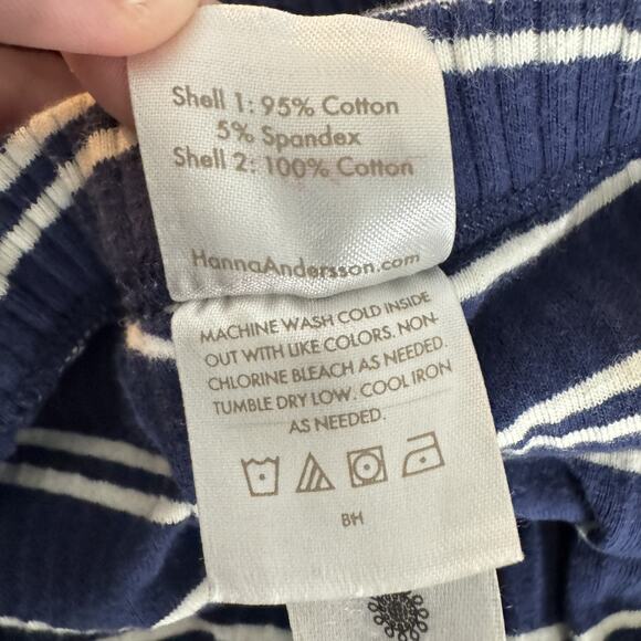 Hanna Andersson Girls Cotton Stretch Tank & Shorts Set Sz 10 Blue Striped Preppy - Picture 7 of 8